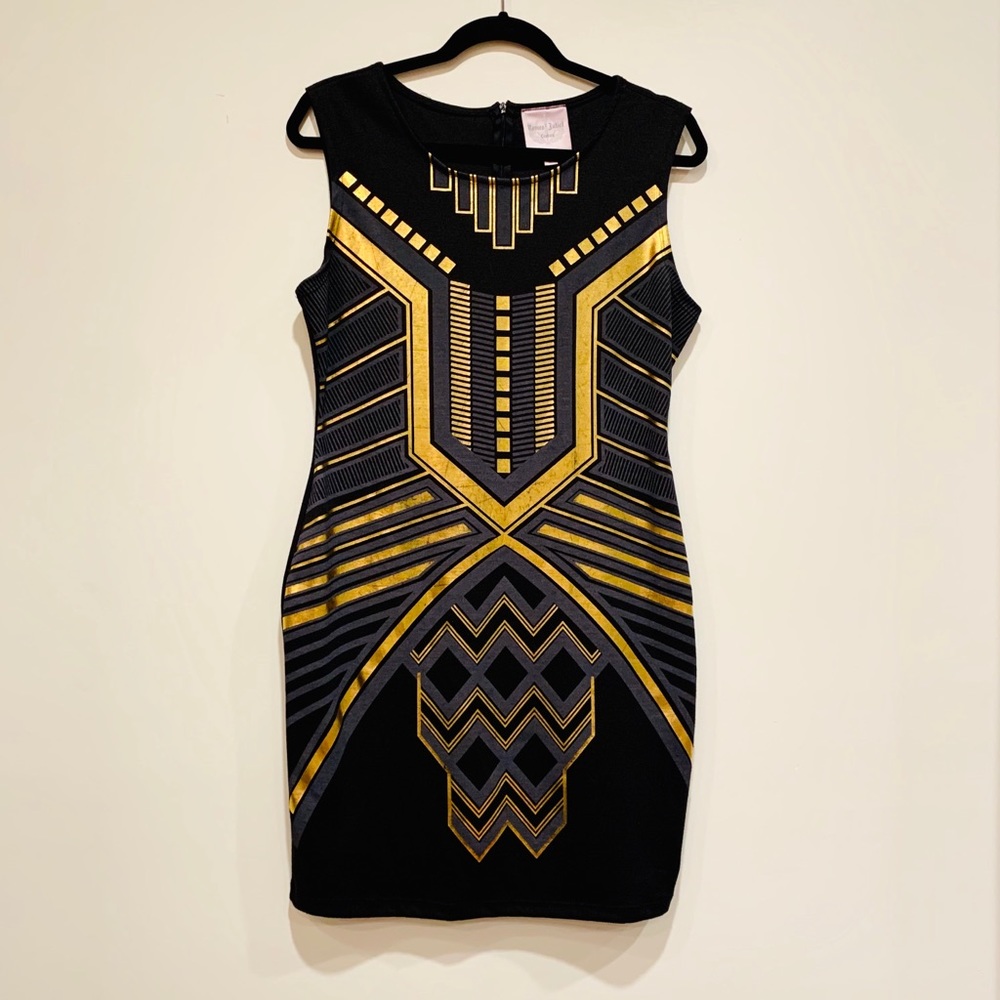 Romeo + Juliette Couture Black + Gold Dress M
